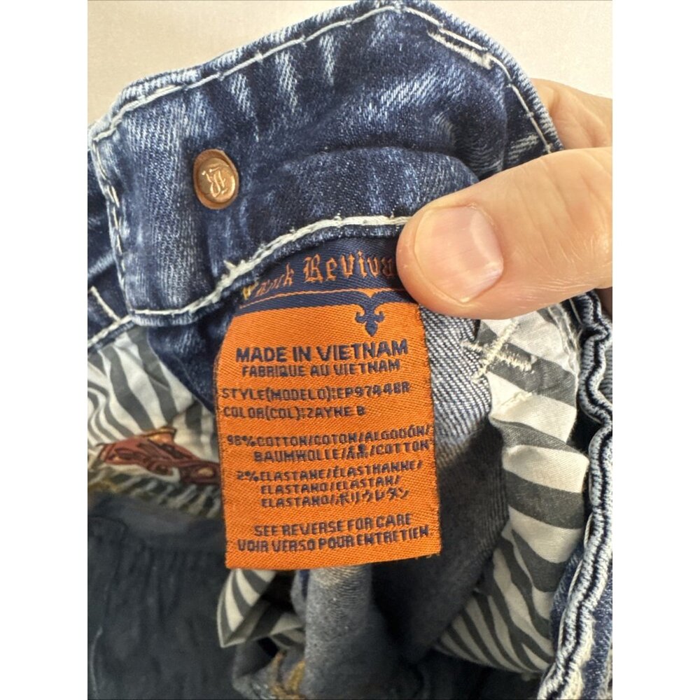 Rock Revival Men's Blue Distressed Denim Jeans - Picture 10 of 10